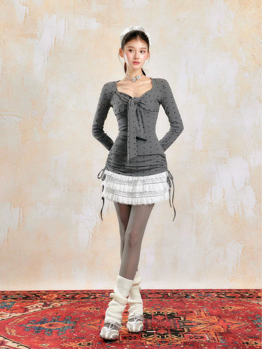 GirlyVibes Sweater Grey Ballet-Inspired Corset Cake Dress dress YZZI HE