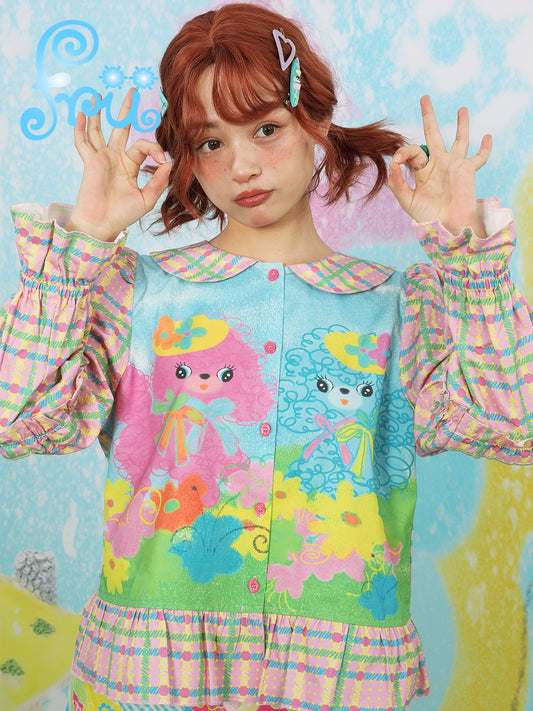 frufru Decora Snow Farm Puppy Blouse blouse frufru