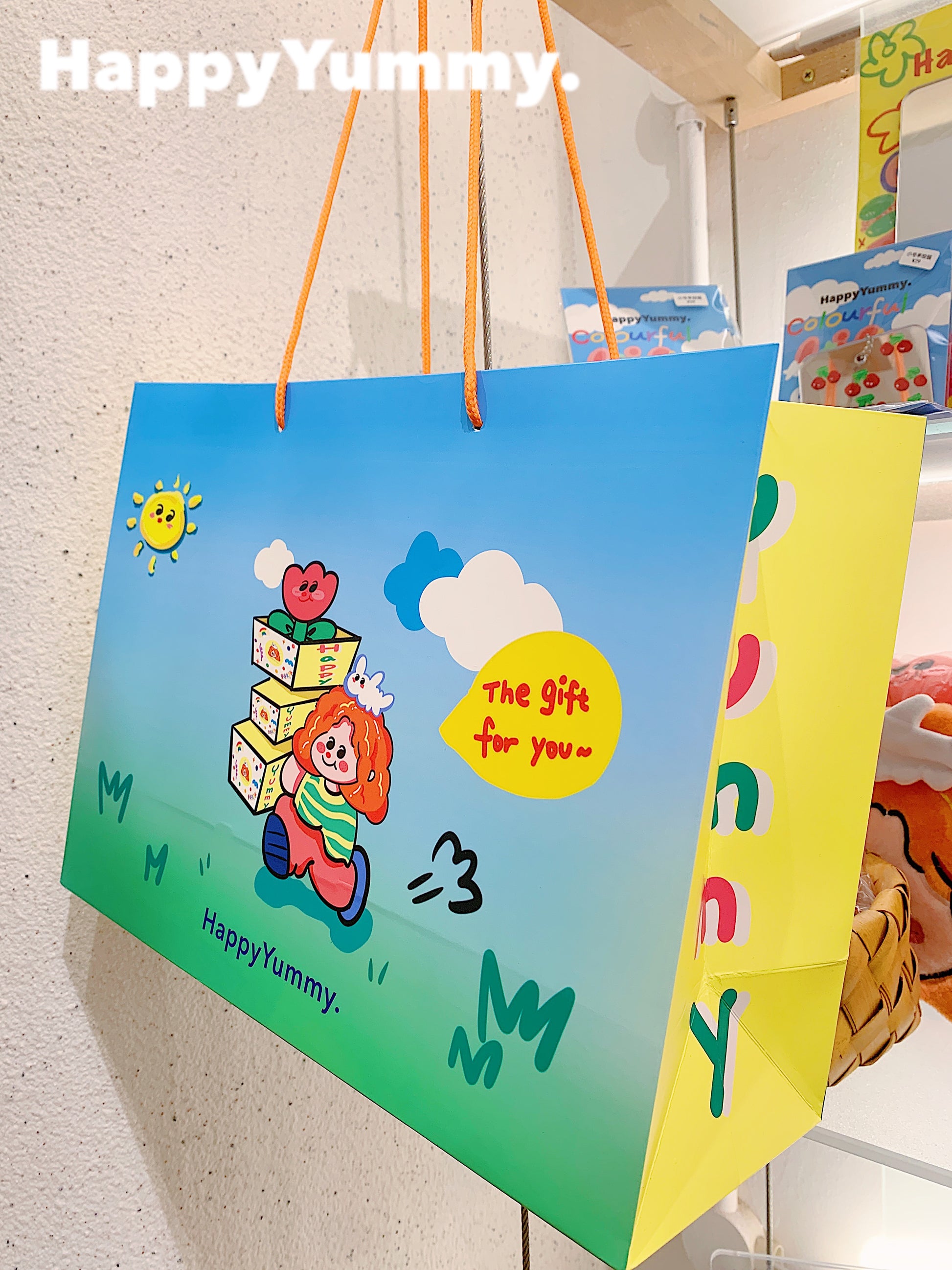 Harajuku-style HappyYummy "Deliveryman DUDU" tote gift bag with a cute and original design.